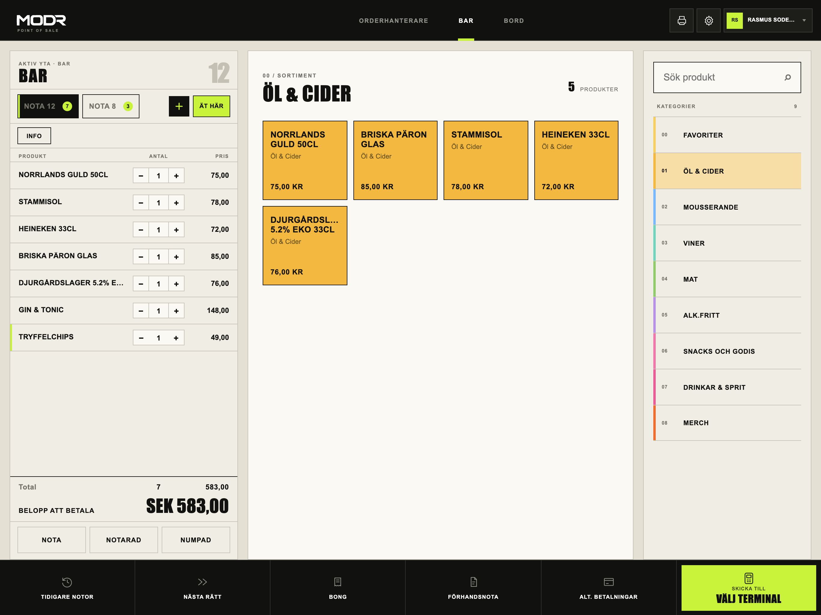 MODR POS sales